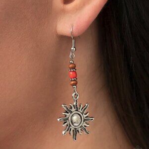 Paparazzi Jewelry Accessories - Sunshiny Days - Orange Earrings - Vintage